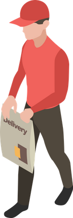 Delivery service worker  Illustration