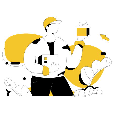 Delivery staff doing home delivery  Illustration