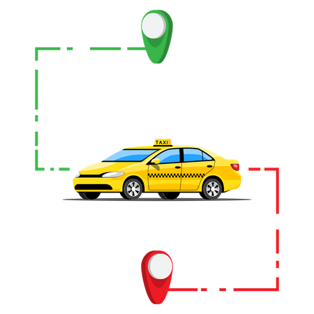 Delivery Taxi sharing Illustration