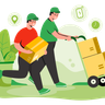 delivery team illustration free download
