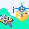 illustration shipping drone