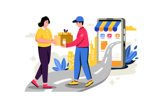 Delivery To Customers  Illustration