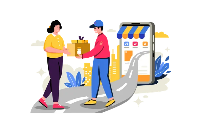 Delivery To Customers Illustration