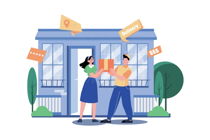 Delivery to your door Illustration