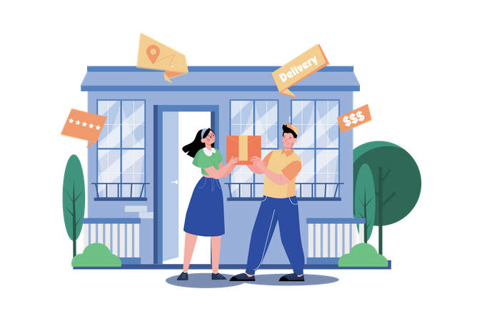 Delivery to your door  Illustration