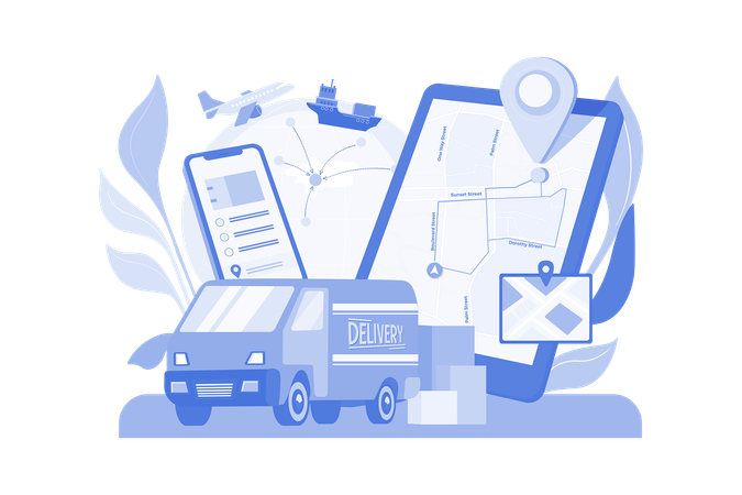 Delivery Tracking App  Illustration
