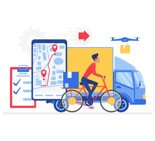 Delivery tracking app Illustration