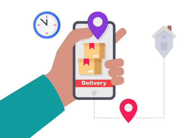 Delivery tracking app  Illustration