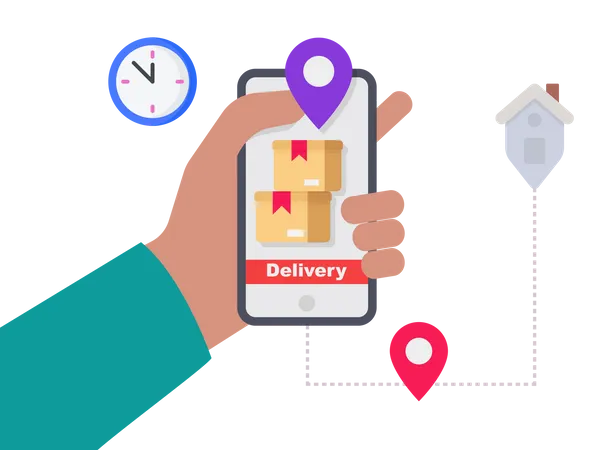 Delivery tracking app  Illustration
