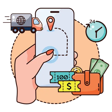 Delivery Tracking App  Illustration