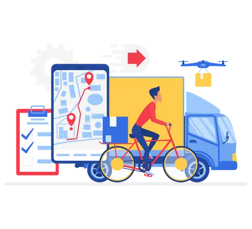 Delivery tracking app  Illustration