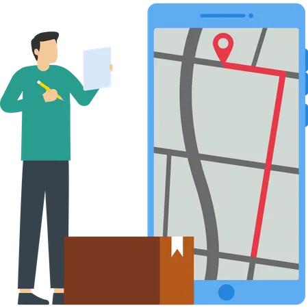 Delivery tracking app  Illustration