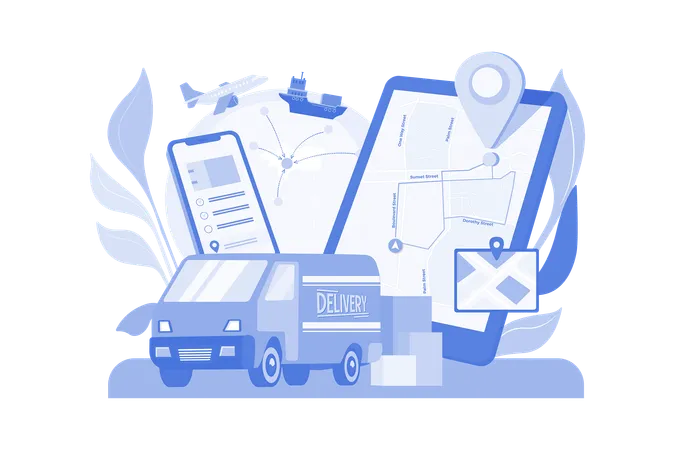 Delivery Tracking App  Illustration