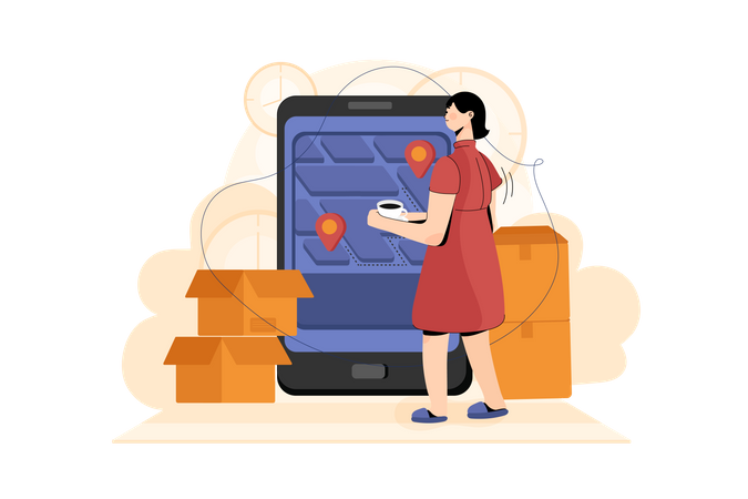 Delivery tracking app  Illustration