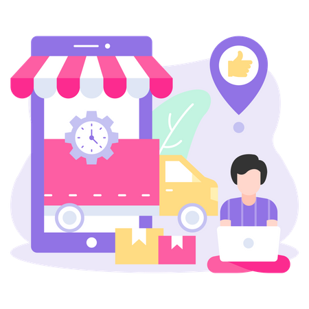 Delivery tracking app  Illustration