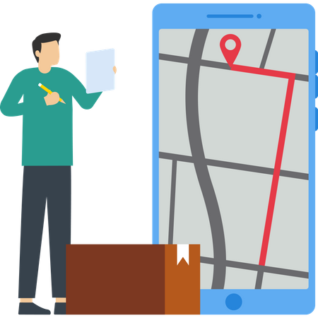 Delivery tracking app  Illustration