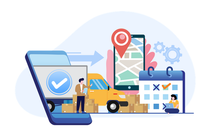 Delivery Tracking  Illustration