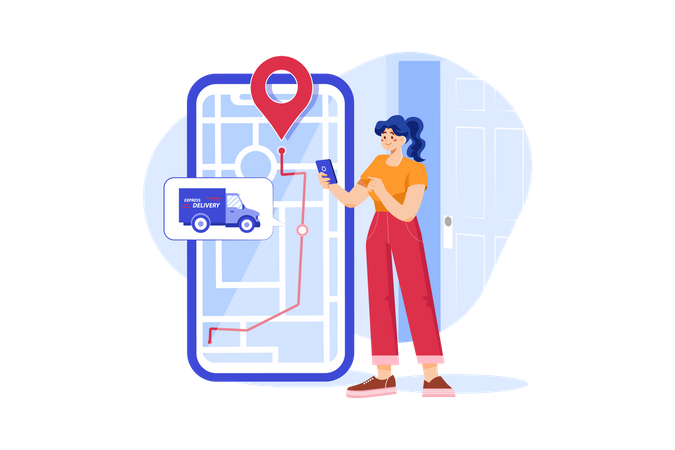 Delivery Tracking  Illustration