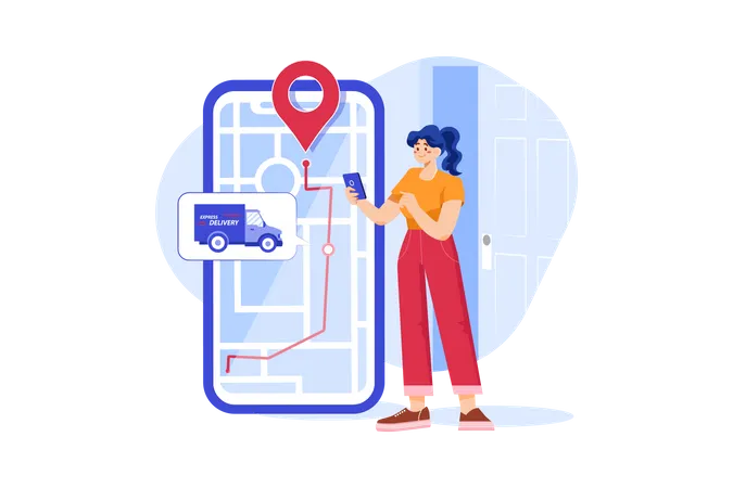 Delivery Tracking  Illustration