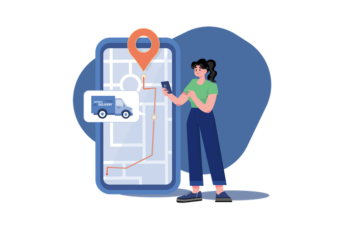 Delivery Tracking  Illustration