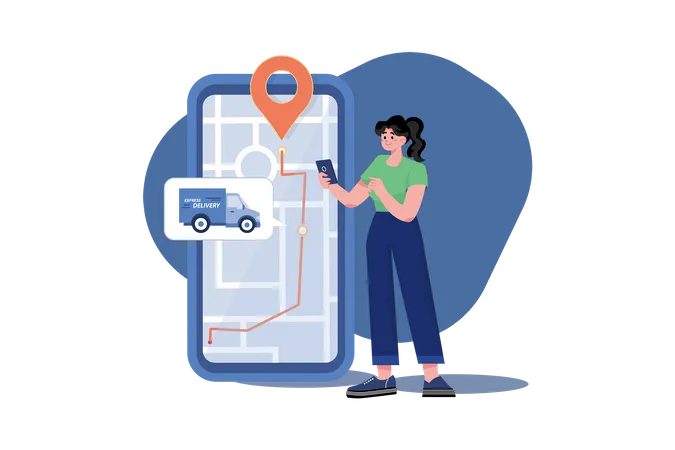 Delivery Tracking  Illustration