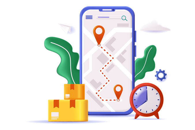 Delivery Tracking  Illustration