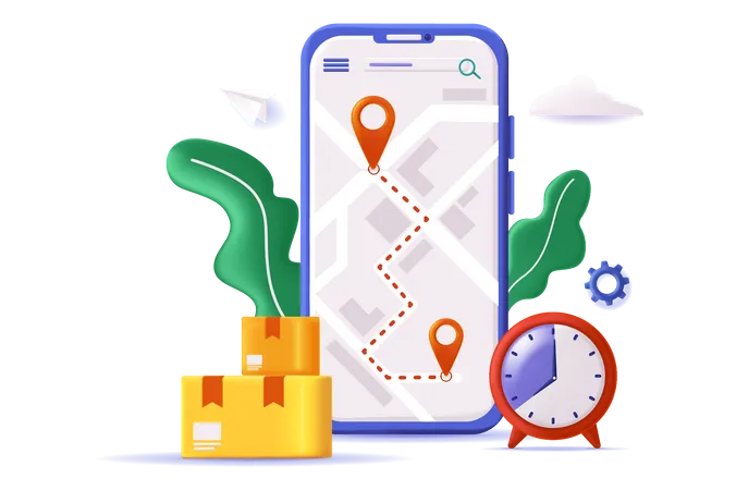 Delivery Tracking  Illustration