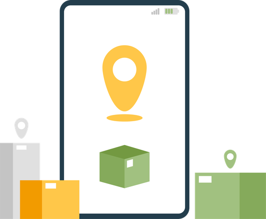 Delivery tracking on mobile  Illustration