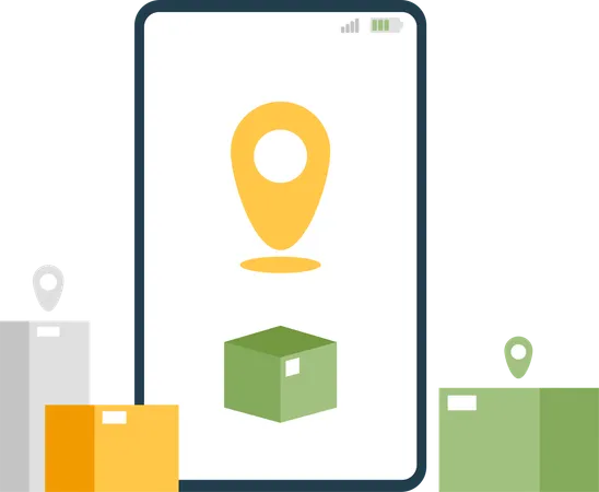 Delivery tracking on mobile  Illustration