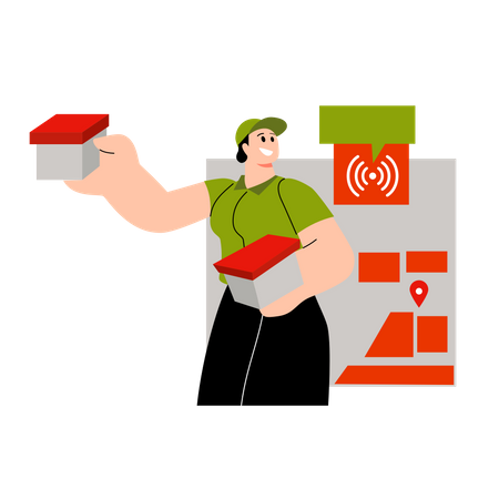 Delivery tracking service Illustration