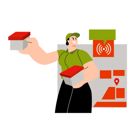 Delivery tracking service  Illustration