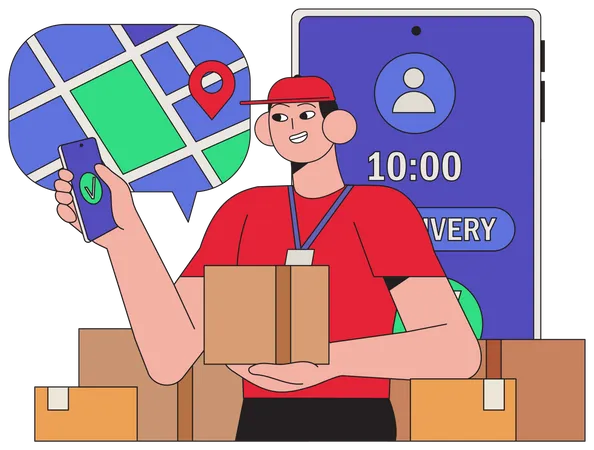 Delivery tracking service Illustration