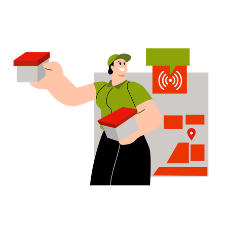 Delivery tracking service  Illustration