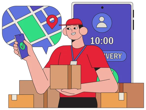 Delivery tracking service  Illustration