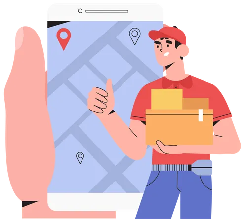 Delivery Tracking Service  Illustration