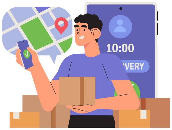 Delivery tracking service  Illustration