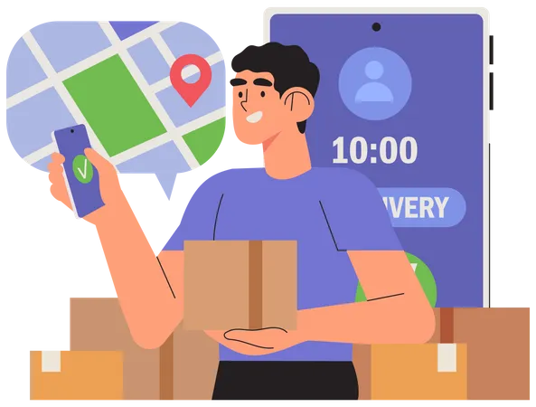 Delivery tracking service  Illustration