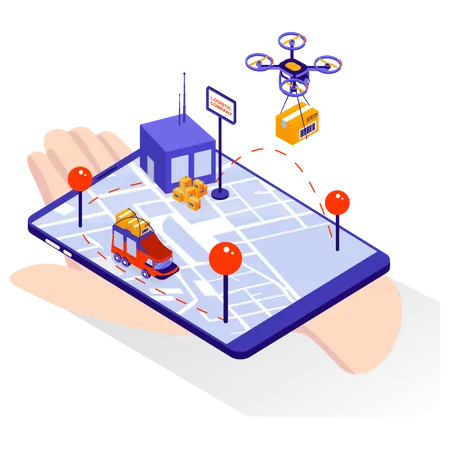 Delivery Tracking Service  Illustration