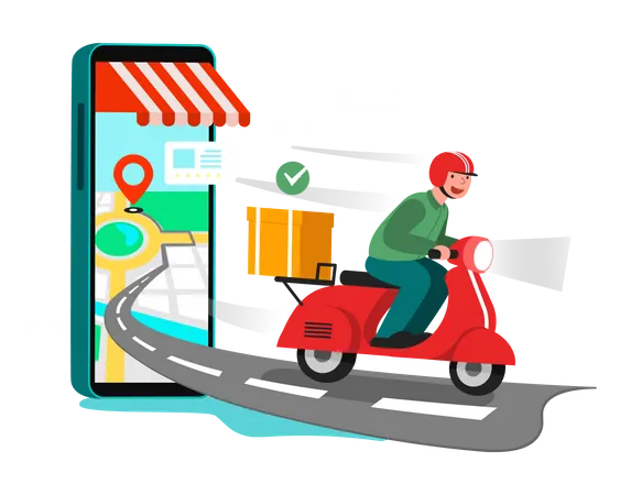 Delivery tracking service  Illustration