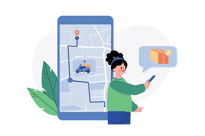 Delivery tracking service  Illustration