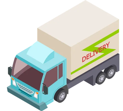 Isometric Delivery Service With People And Truck Vector Set Illustration Of Truck Delivery Service Logistic And Shiping Illustration