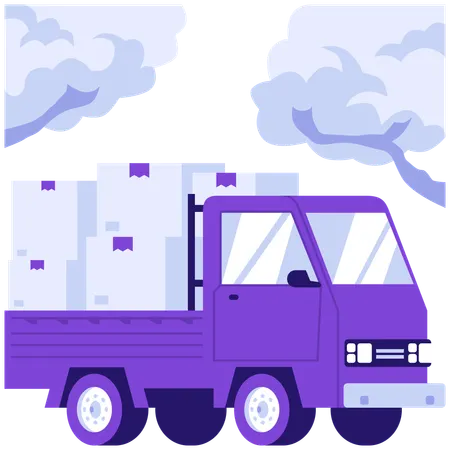 Delivery truck with parcel  Illustration