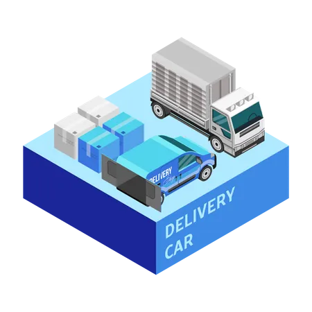 Delivery vehicles Illustration