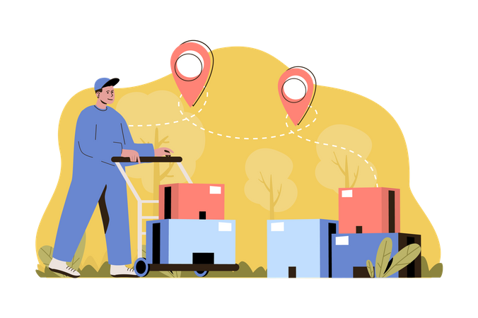 Delivery warehouse Illustration