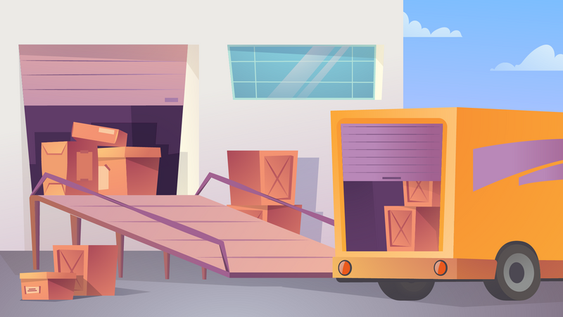 Delivery Warehouse Illustration