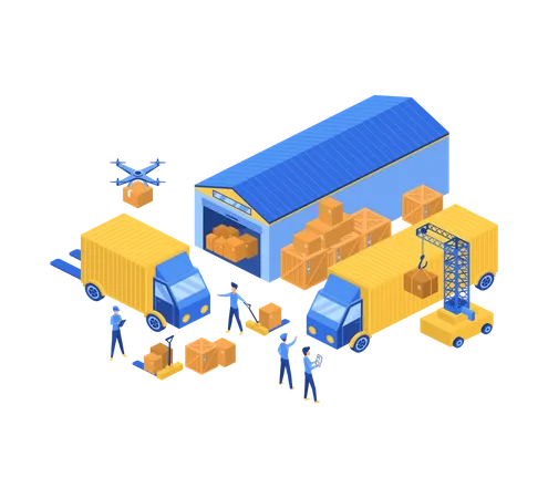 Delivery Warehouse  Illustration