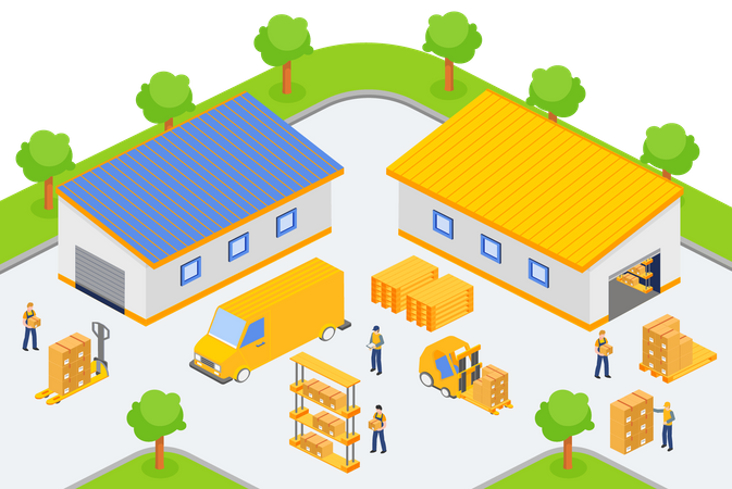 Delivery warehouse  Illustration