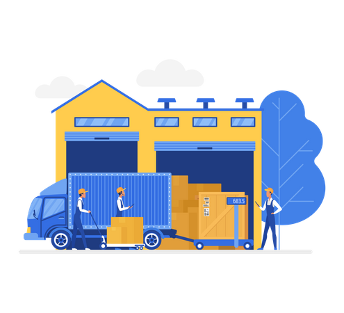 Delivery warehouse  Illustration