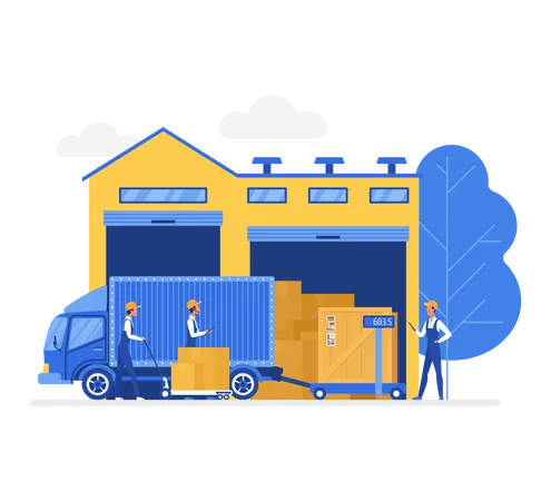 Delivery warehouse  Illustration