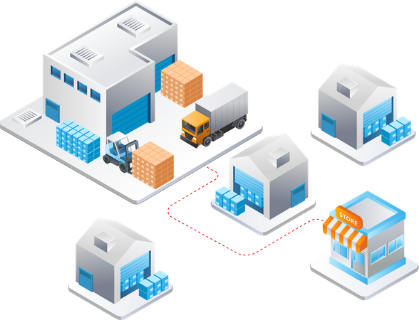 Delivery warehouse  Illustration